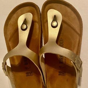 Birkenstock Gold Gizeh Sandals: 38 7